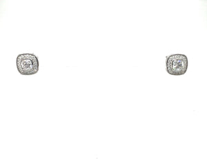 Square Halo Stud Earrings