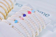 "OPAL HEART + FWP" Small Charm and Freshwater Pearls Bracelet