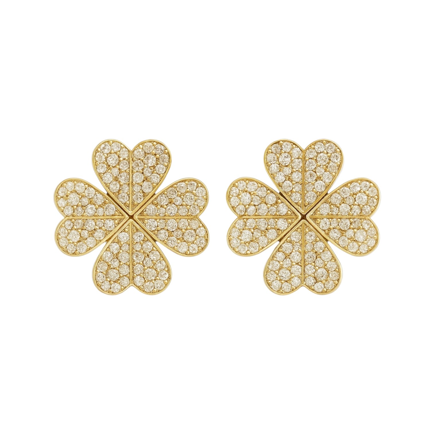 Alice | Pave Clover Earrings