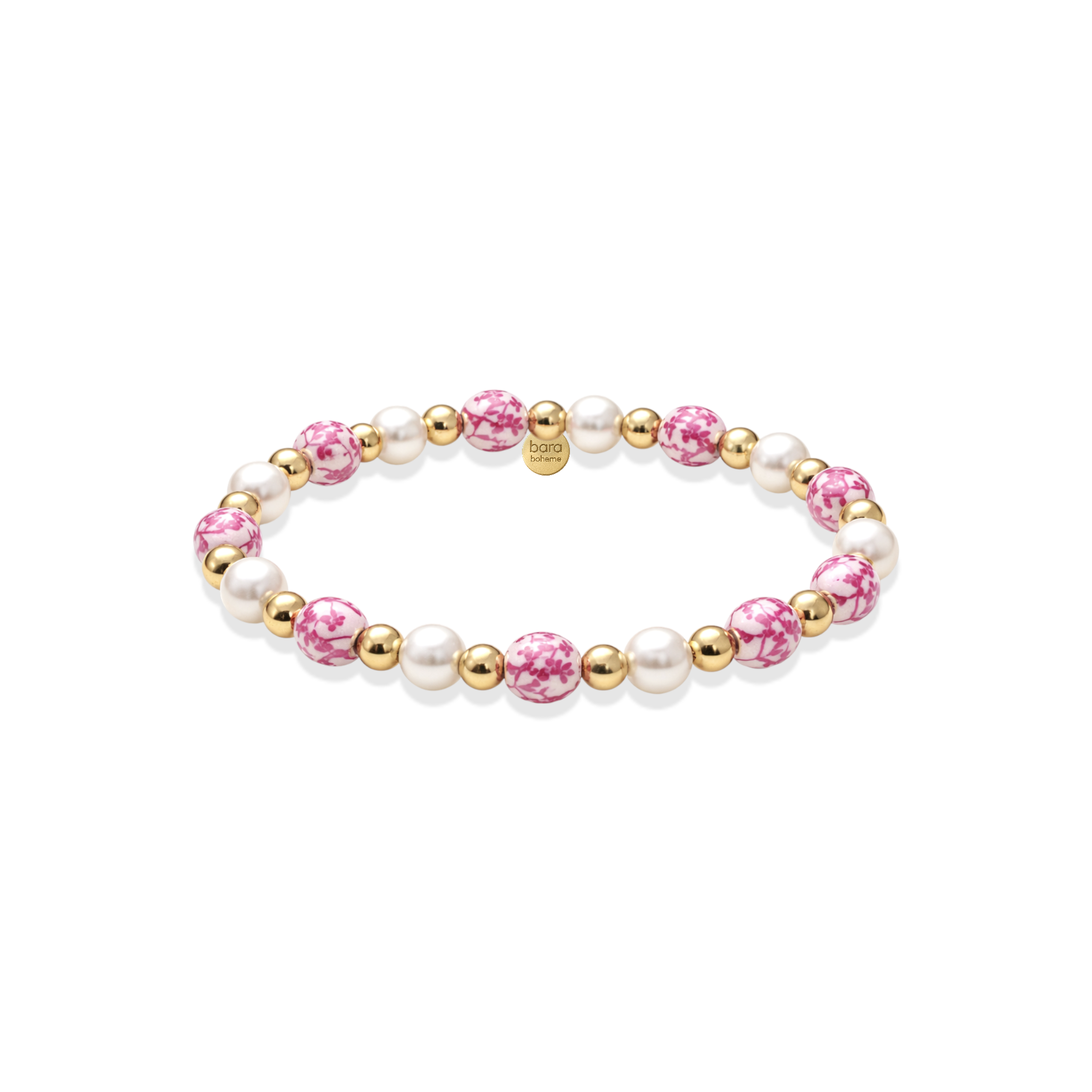 Porcelain beaded bracelet on a white background