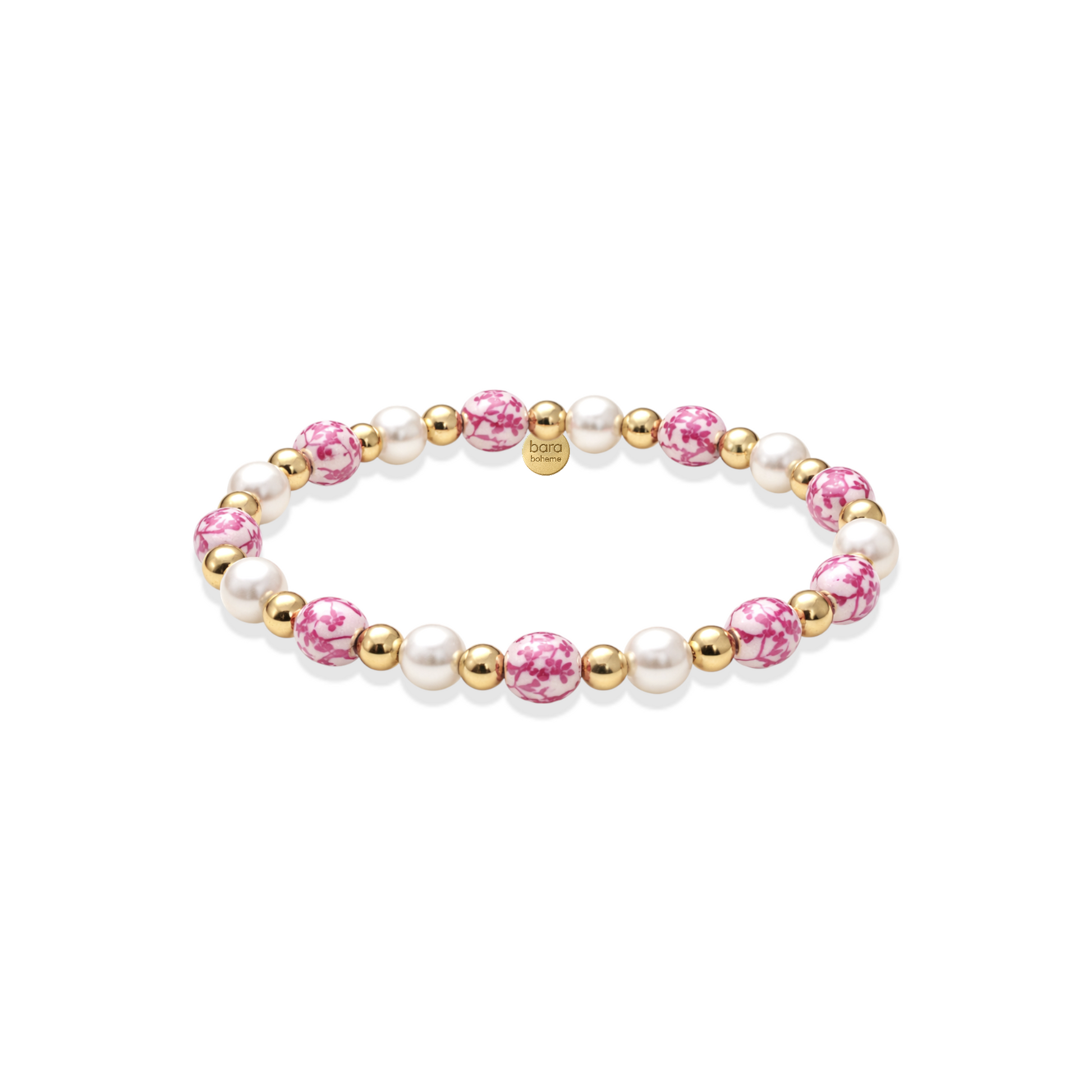 Porcelain beaded bracelet on a white background