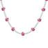 Necklace with pink porcelain bead pattern on a white background