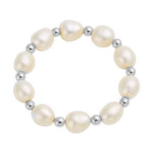 Amelia Beaded Stretchy Ring with Pearls