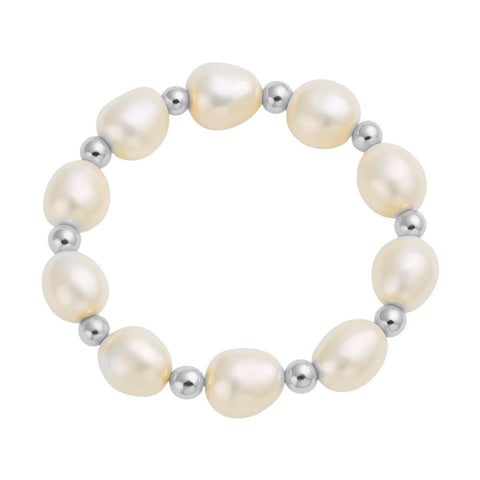Amelia Beaded Stretchy Ring with Pearls
