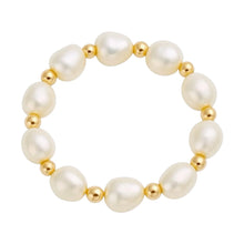 Amelia Beaded Stretchy Ring with Pearls
