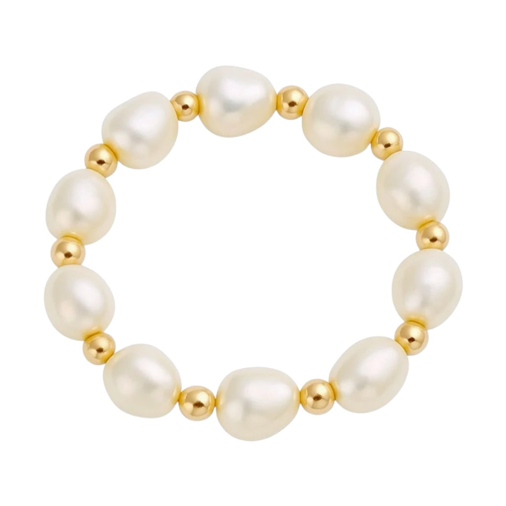 Amelia Beaded Stretchy Ring with Pearls