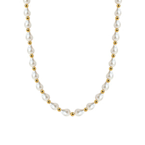 Amelia Gold Filled Beaded Choker with Pearls