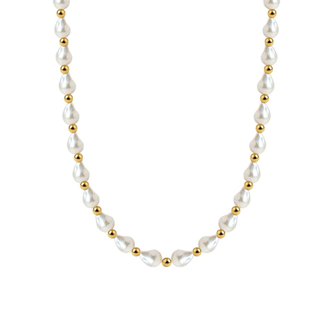 Amelia Gold Filled Beaded Choker with Pearls