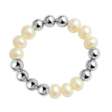 Anna | Beaded Stretchy Ring with Pearls