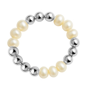 Anna | Beaded Stretchy Ring with Pearls