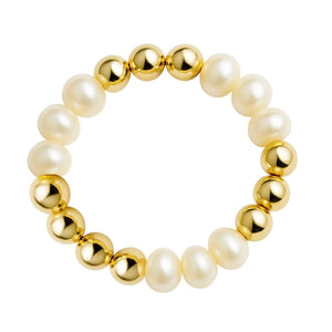 Anna | Beaded Stretchy Ring with Pearls