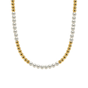 Anna Gold Filled Beaded Necklace with Pearls