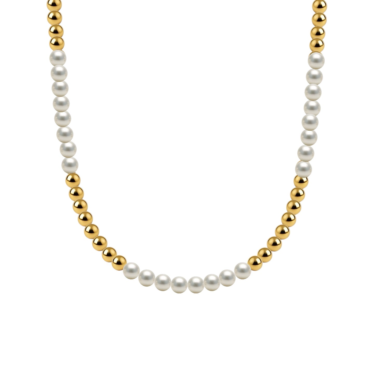 Anna Gold Filled Beaded Necklace with Pearls