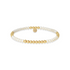 Bracelet with gold and pearl beads on a white background