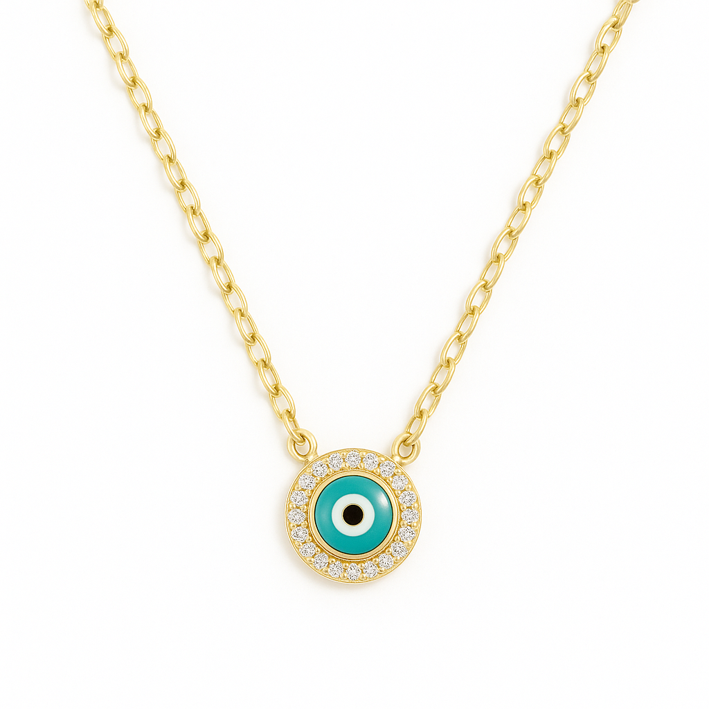 Apollo | Evil Eye Turquoise CZ Necklace