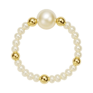 Aria Beaded Stretchy Ring with Pearls