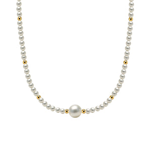 Aria Gold Filled Beaded Necklace with Pearls