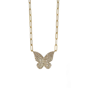 ASHLEY | Cubic Zirconia Butterfly Pendant Necklace