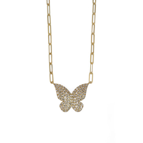 ASHLEY | Cubic Zirconia Butterfly Pendant Necklace