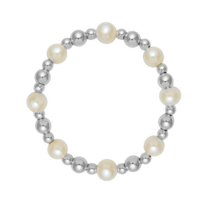 Ashlyn | Beaded Stretchy Ring with Pearls