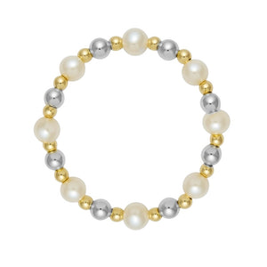 Ashlyn | Beaded Stretchy Ring with Pearls