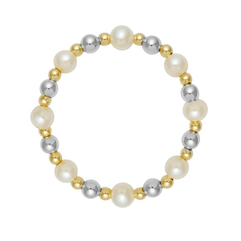 Ashlyn | Beaded Stretchy Ring with Pearls
