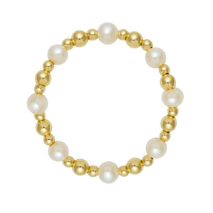 Ashlyn | Beaded Stretchy Ring with Pearls