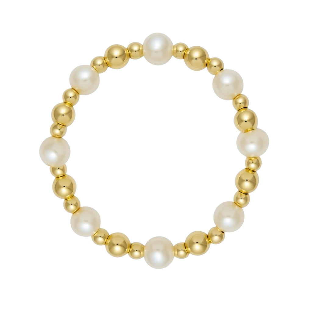 Ashlyn | Beaded Stretchy Ring with Pearls