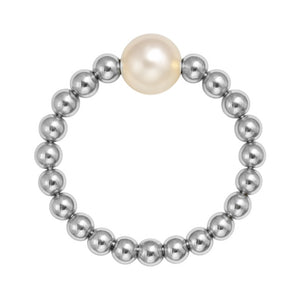Audrey Beaded Stretchy Ring with Pearls