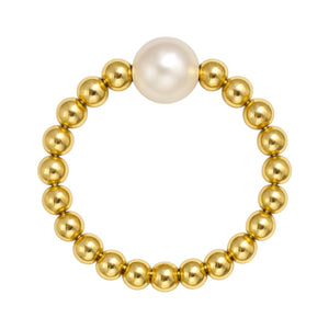 Audrey Beaded Stretchy Ring with Pearls