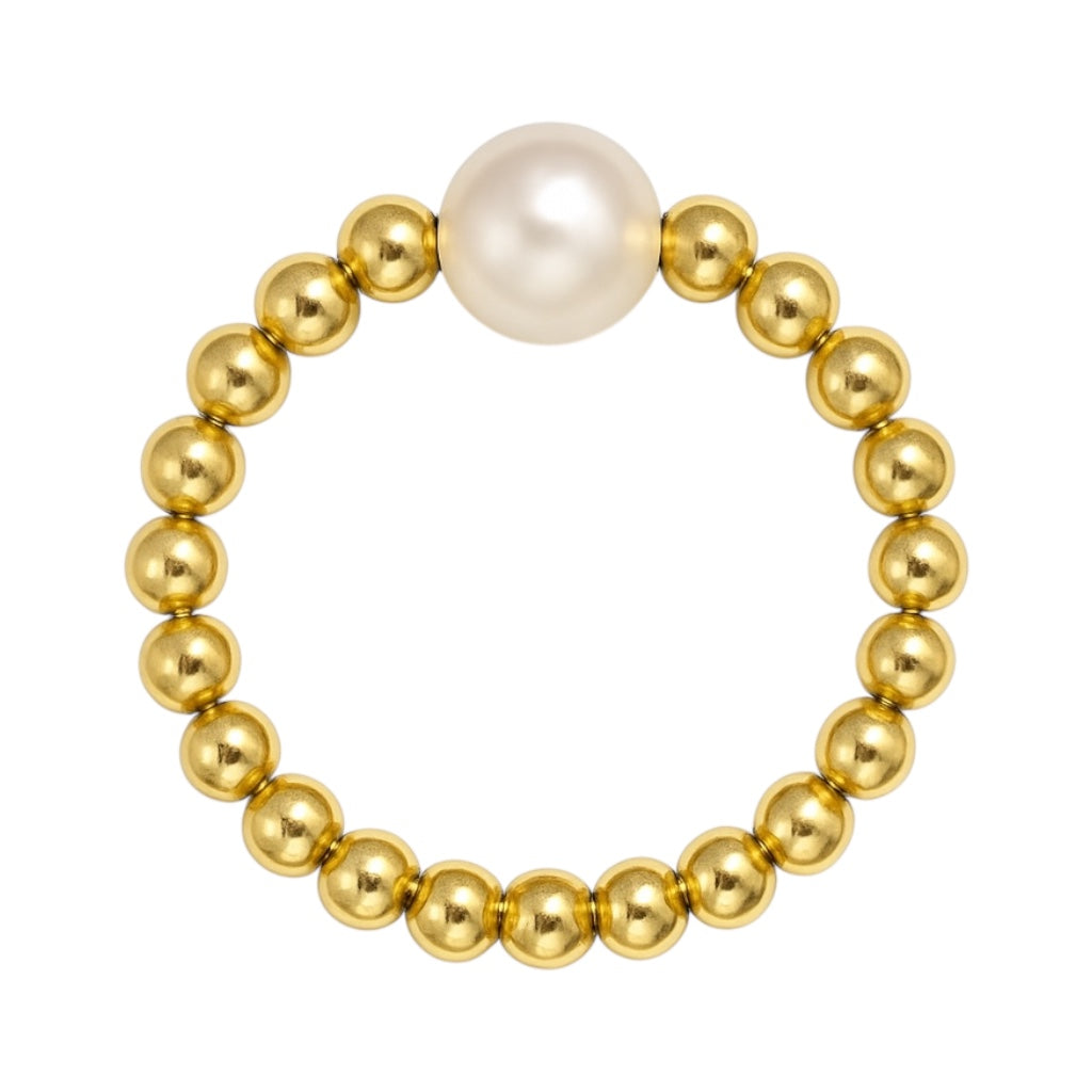 Audrey Beaded Stretchy Ring with Pearls