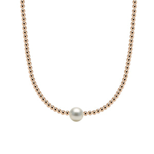 Audrey Gold Filled Beaded Necklace with Pearls