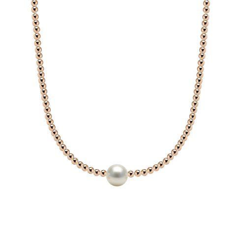 Audrey Gold Filled Beaded Necklace with Pearls