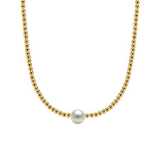 Audrey Gold Filled Beaded Necklace with Pearls