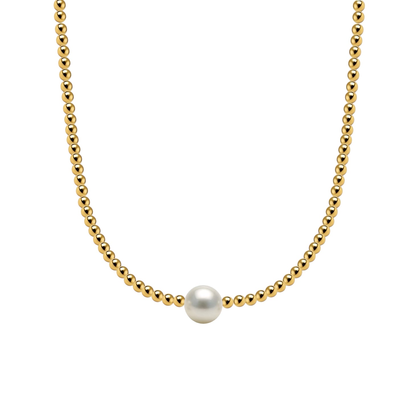 Audrey Gold Filled Beaded Necklace with Pearls