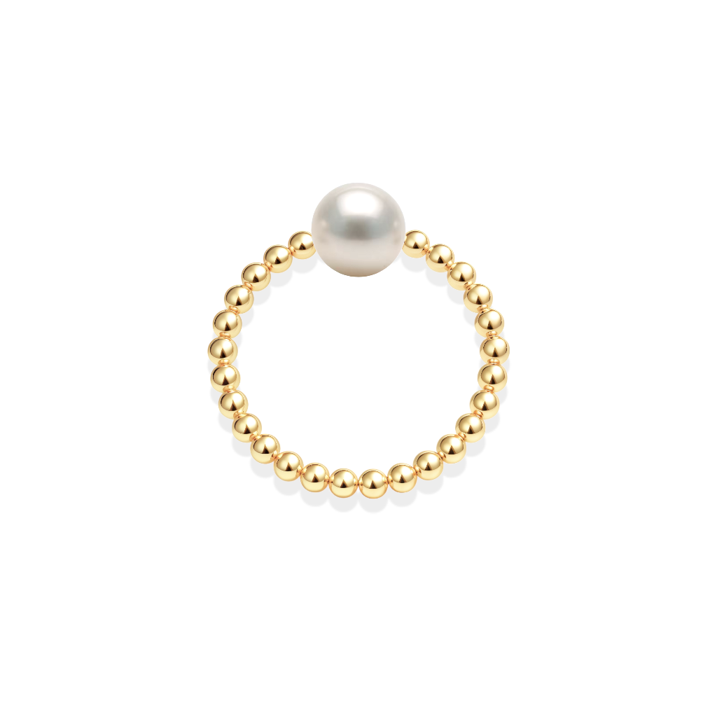 Audrey | Beaded Stretchy Ring with Pearls
