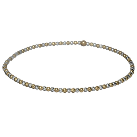 2mm 2-TONE CLASSIC  | Gold Filled & Silver Classic Beads Bracelet
