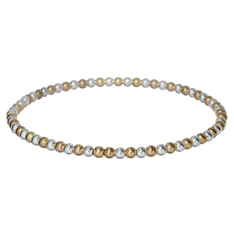 3mm 2-TONE CLASSIC  | Gold Filled & Silver Classic Beads Bracelet