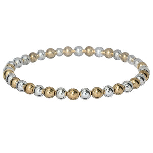 5mm 2-TONE CLASSIC  | Gold Filled & Silver Classic Beads Bracelet