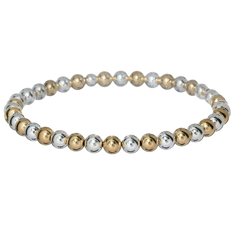 5mm 2-TONE CLASSIC  | Gold Filled & Silver Classic Beads Bracelet