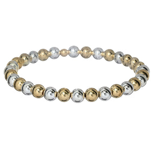 BARA BOHEME 14K Gold Filled 2-Tone Ball Bead Bracelet