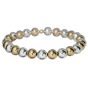 8mm 2-TONE CLASSIC  | Gold Filled & Silver Classic Beads Bracelet