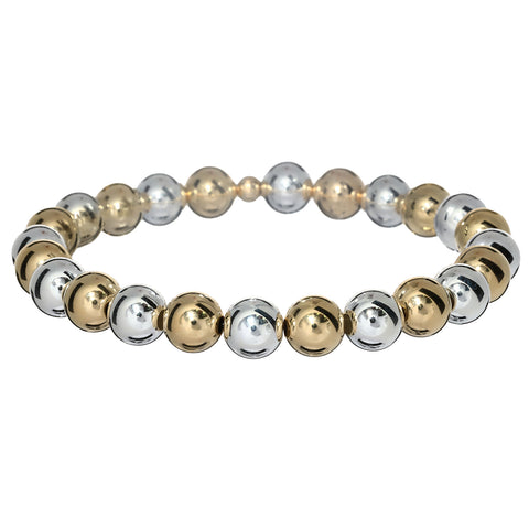 BARA BOHEME 14K Gold Filled 2-Tone Ball Bead Bracelet