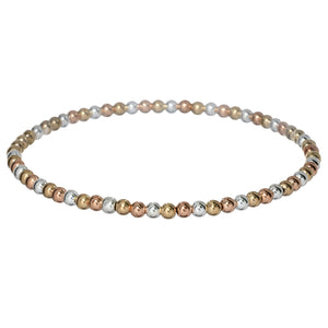 BARA BOHEME 14K Gold Filled 3-Tone Ball Bead Bracelet