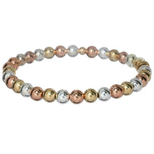 BARA BOHEME 14K Gold Filled 3-Tone Ball Bead Bracelet