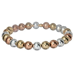 BARA BOHEME 14K Gold Filled 3-Tone Ball Bead Bracelet