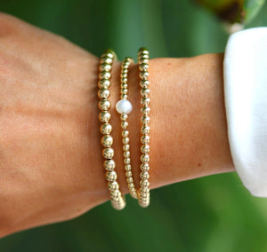 bara boheme | Gold-Filled Ball & Pearl Beaded "AUDREY" Bracelet