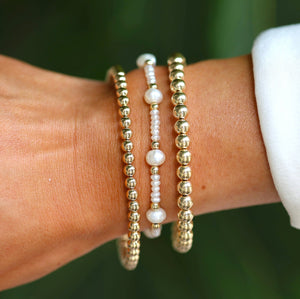 bara boheme |  Gold Filled ball and FWP beaded "CLAIRE" Bracelet