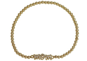 "MOM Pave" CZ Gold Filled Ball Beaded Bracelet