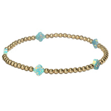 "LUCKY CLOVER" Small Opal BTY on Gold Filled beaded Bracelet